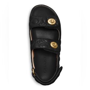 Coach Black Leather Sandal Women Size 11.